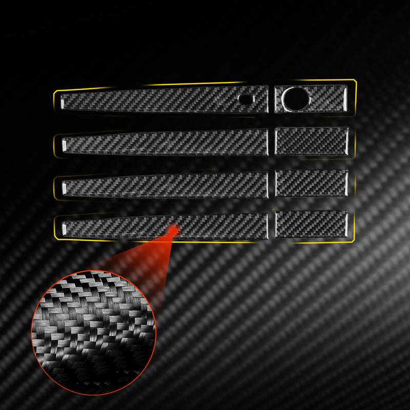 WXZOS Genuine Carbon Fiber RExterior Door Handle Trim for Dodge Durango 2011-2019