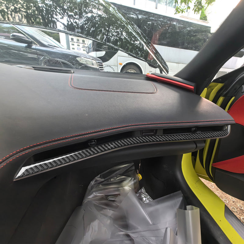 WXZOS Genuine Carbon Fiber Dash Center Vent Trim for Chevrolet Corvette C8 2020-2024