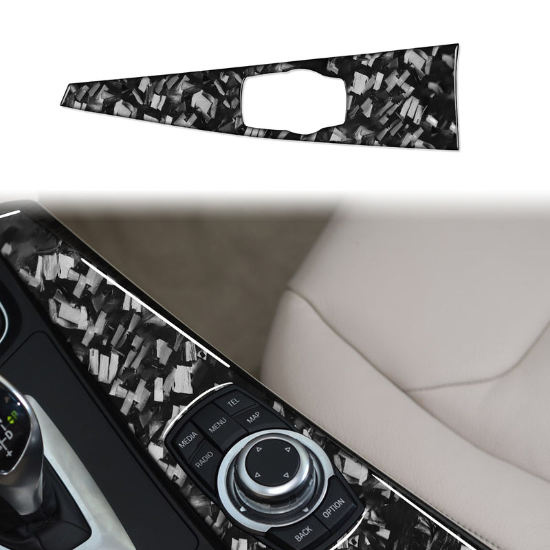 WXZOS Carbon Fiber IDrive MultiMedia Switch Panel Trim for BMW F33 F36 4series 2014-18