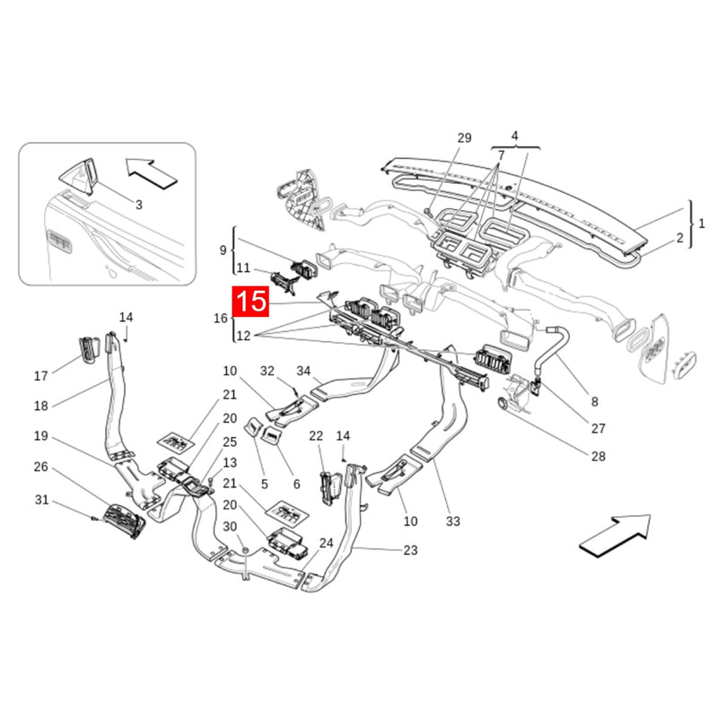 WXZOS AC Air Vent Outlet Paddle Clip Slider for Maserati Quattroporte (M156) 2013-2019