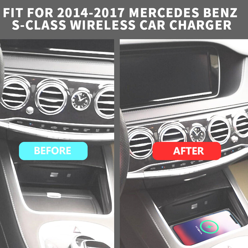 WXZOS Center Console qi Wireless Charging Pad for Mercedes-Benz W222 S-class 2014-2017