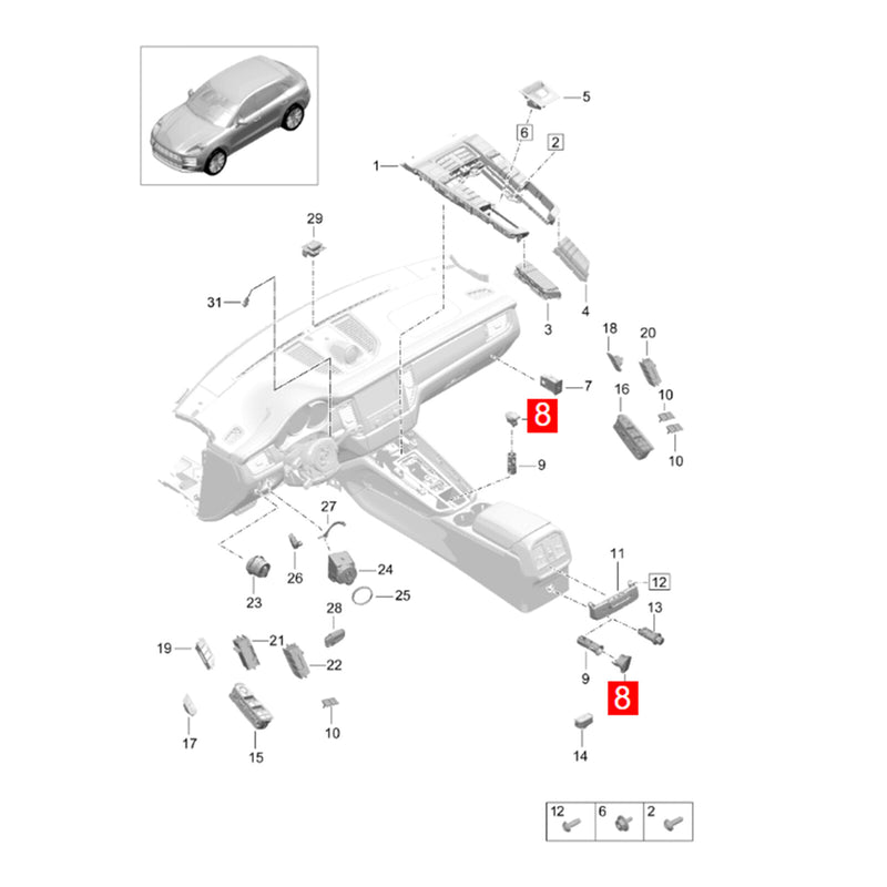 WXZOS 12V Power Outlet Enclosure Socket Housing Base for Porsche Cayenne 2011-2014