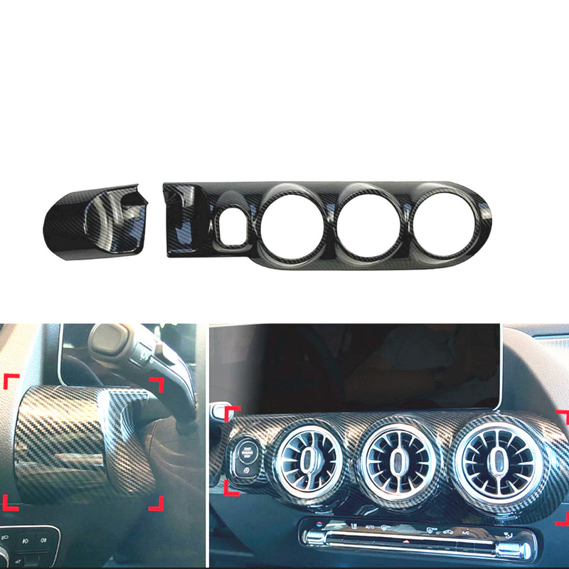 WXZOS Carbon Fiber Pattern Dashboard Air Vent Trim for Benz W247 GLA-class 2020-2025