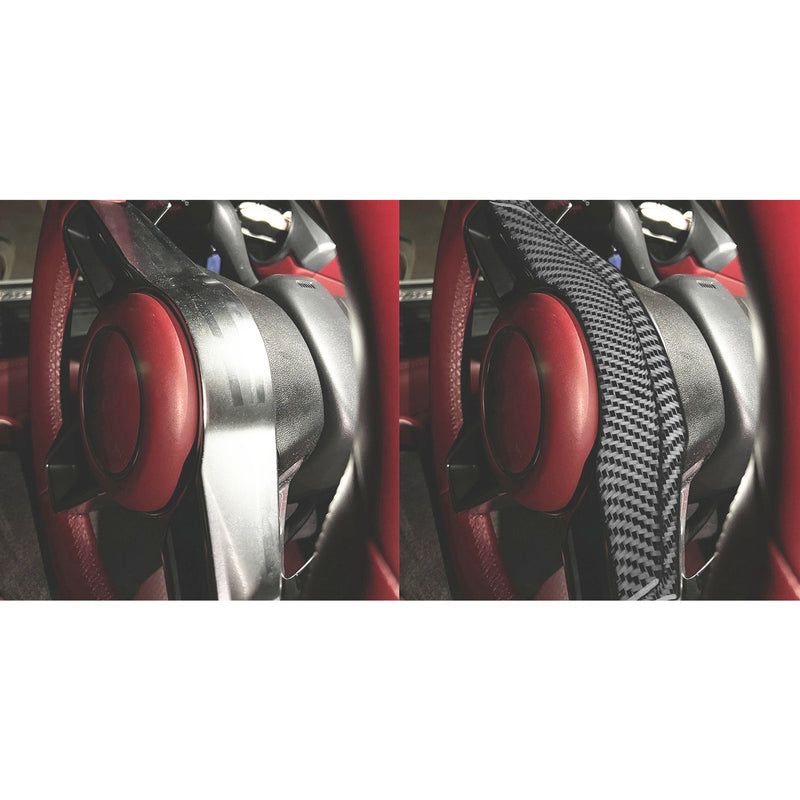 WXZOS Genuine Carbon Fiber Steering Wheel Lower Trim for Porsche 718 Cayman 2017-2025