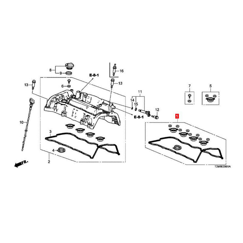 Valve Cover Gasket Set Kit for Honda 2013-2017 Accord 2.4L EX EXL 12030-5A2-A0