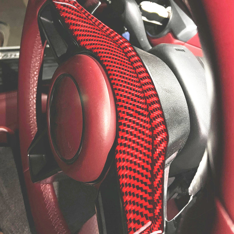 WXZOS Genuine Carbon Fiber Steering Wheel Lower Trim for Porsche 718 Cayman 2017-2025