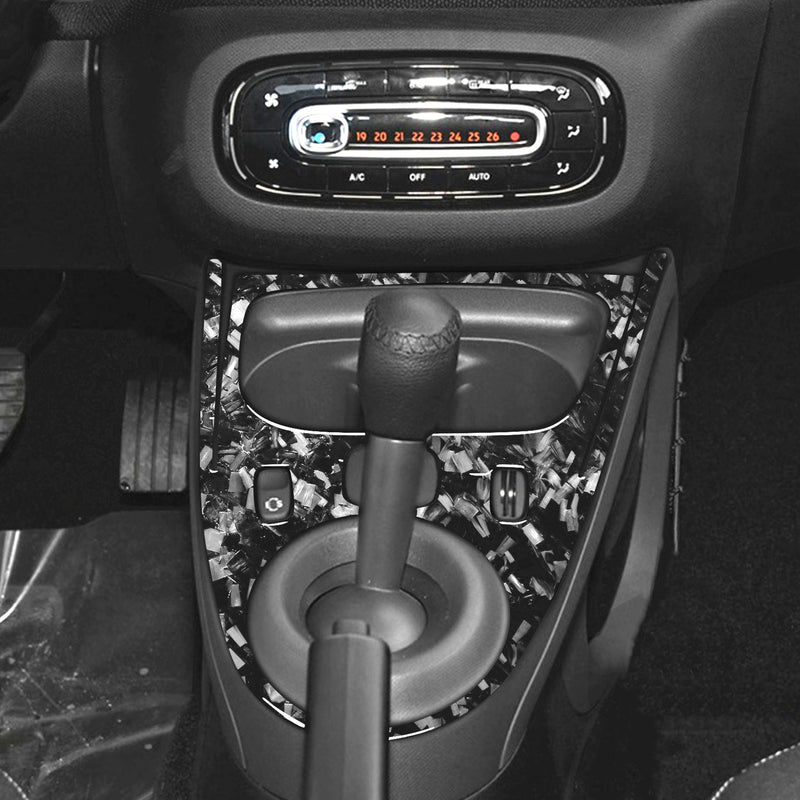 WXZOS Genuine Carbon Fiber Gear Shift Lever Trim for Smart Fortwo Forfour 2016-2021