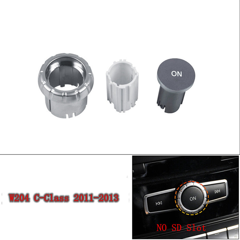 WXZOS CD Audio Control Button Knob Cover Set for Mercedes-Benz W204 C-class 2011-2013