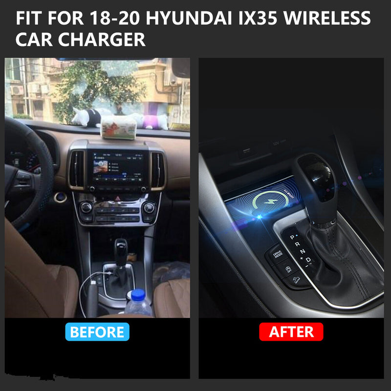 WXZOS Center Console Phone Wireless Fast Charging Pad for Hyundai ix35 2018-2019
