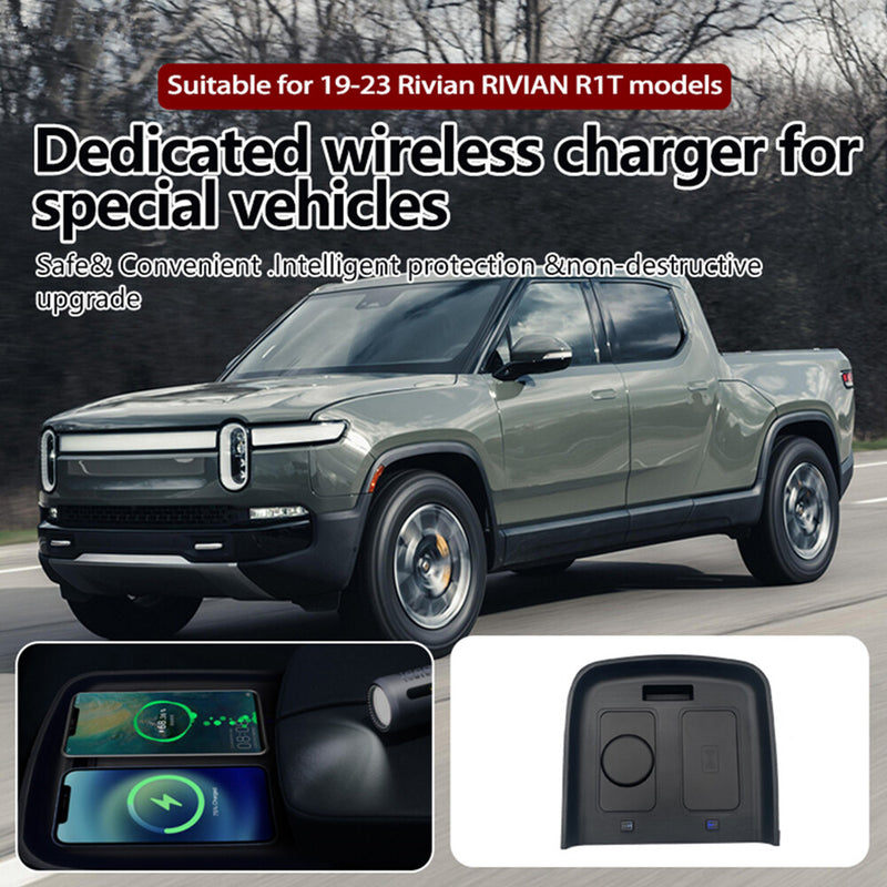 WXZOS Center Console Phone Wireless Fast Charging Pad for Rivian R1T 2019-2023