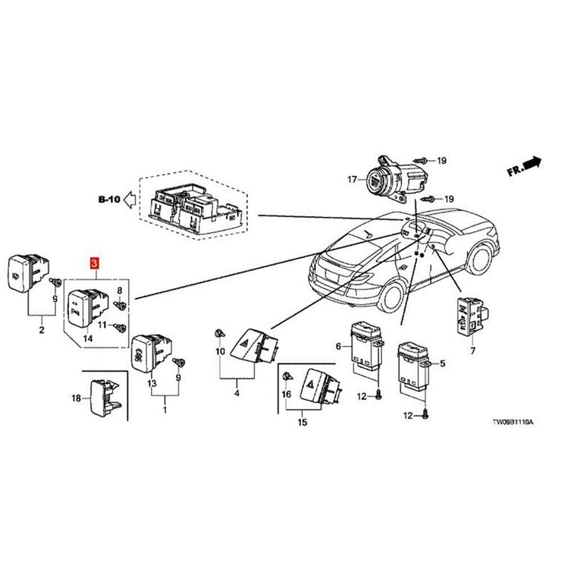 Parking Sensor Switch Button Fit for Honda CR-V 2012-2016