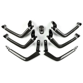 1SET Carbon Fiber Inner Door Handle Center Armrest for Porsche Cayenne 2018-2023