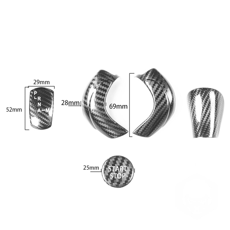 Genuine Carbon Fiber Gear Shift Knob Handle Cover Fit for Nissan GT-R 2008-2015