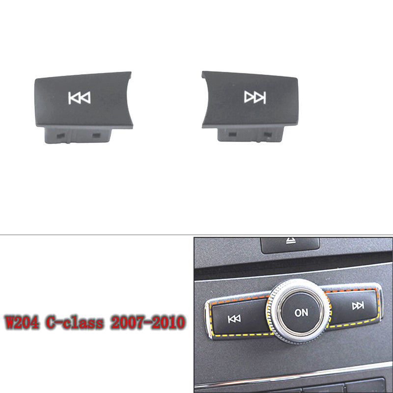 WXZOS CD Audio Control Button Knob Cover Set for Mercedes-Benz W204 C-class 2007-2010