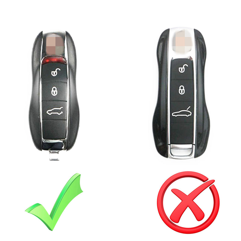 WXZOS Genuine Leather Smart Remote Key Fob Shell Replace for Porsche 911 991 2012-2018