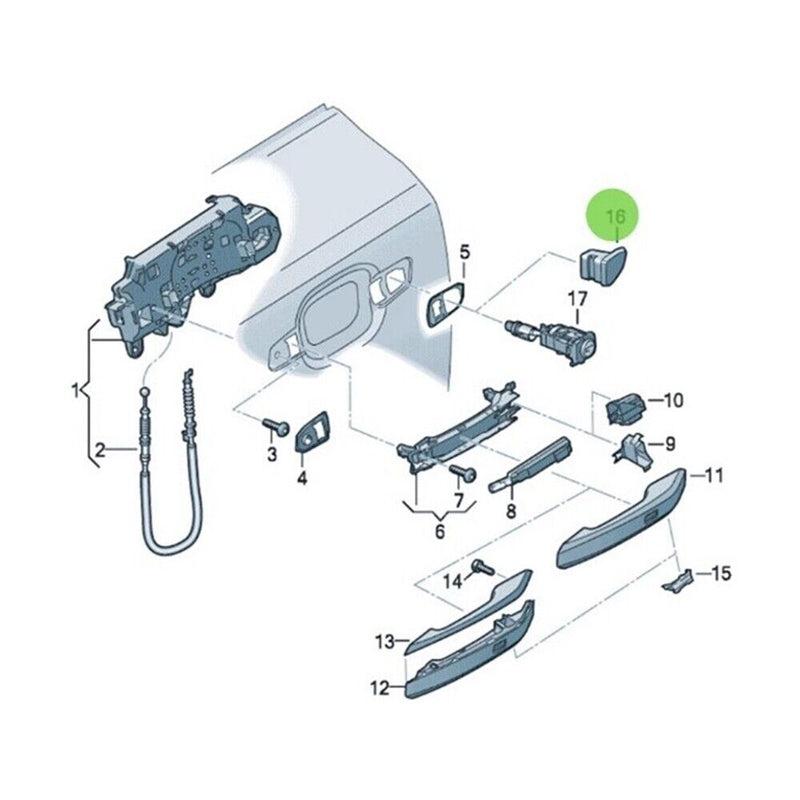 Alloggiamento/tappo maniglia porta esterna destra per Audi A4 B9 S4 A5 S5 201...