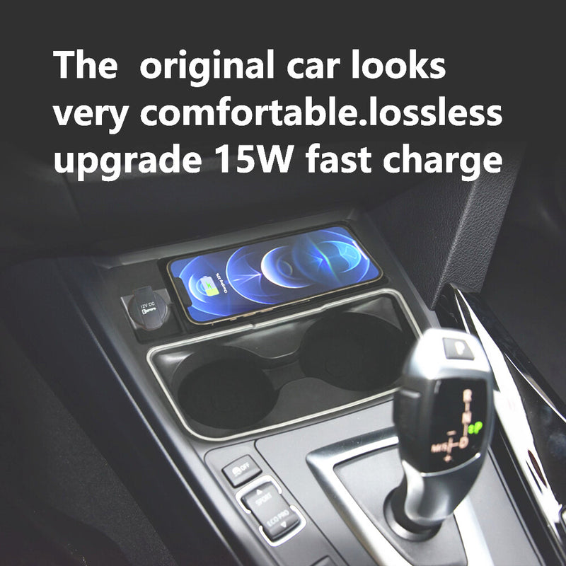 WXZOS Center Console Phone Wireless Fast Charging Pad for BMW F30 F31 F34 2013-2018