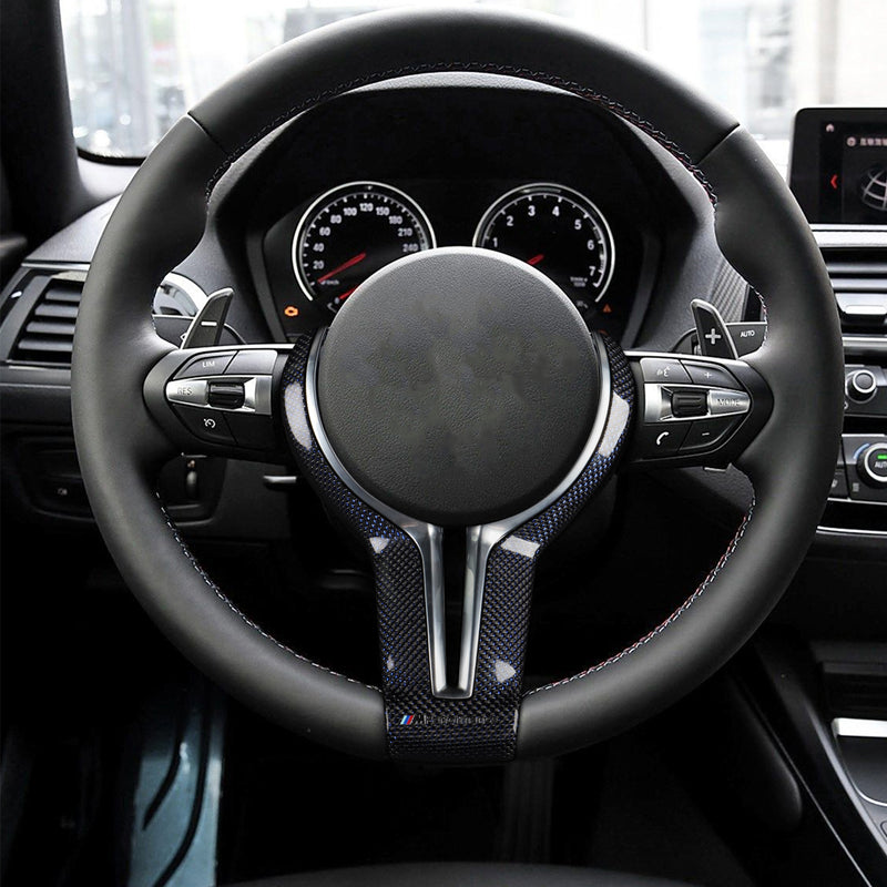 WXZOS Genuine Carbon Fiber Steering Wheel Replacement Cover for BMW M2 F87 2016-2018
