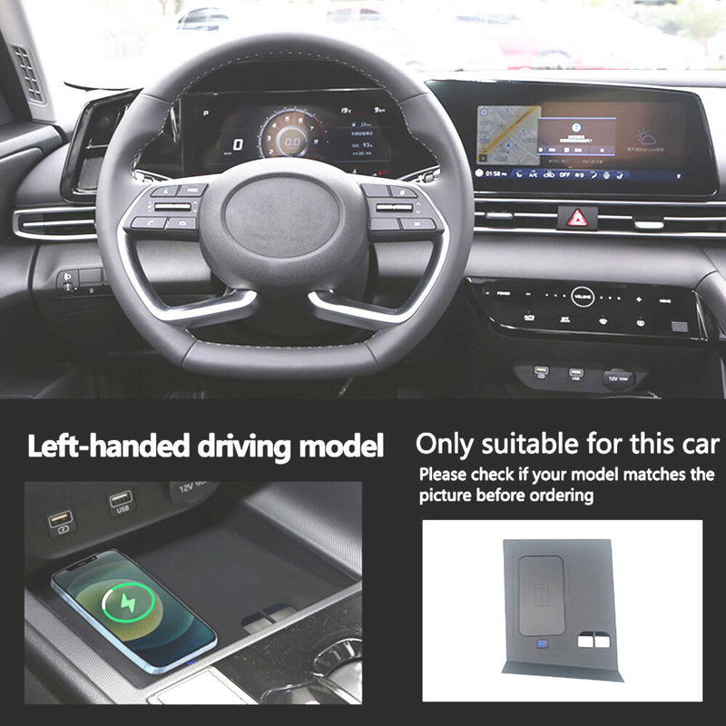 WXZOS Center Console Phone Wireless Fast Charging Pad for Hyundai Elantra 2021-2022