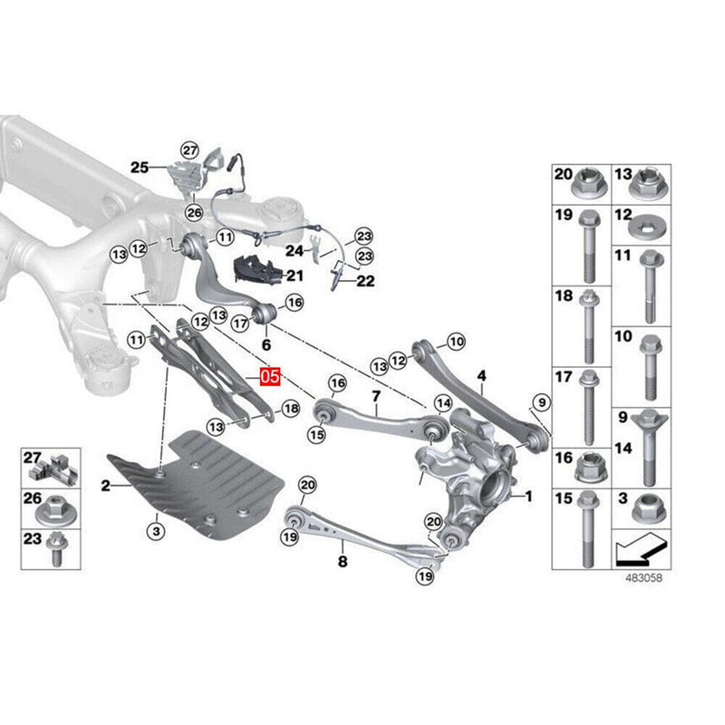 Sale Aluminium L&R Rear Lower Suspension Control Arm for BMW 5series G30 2017-22