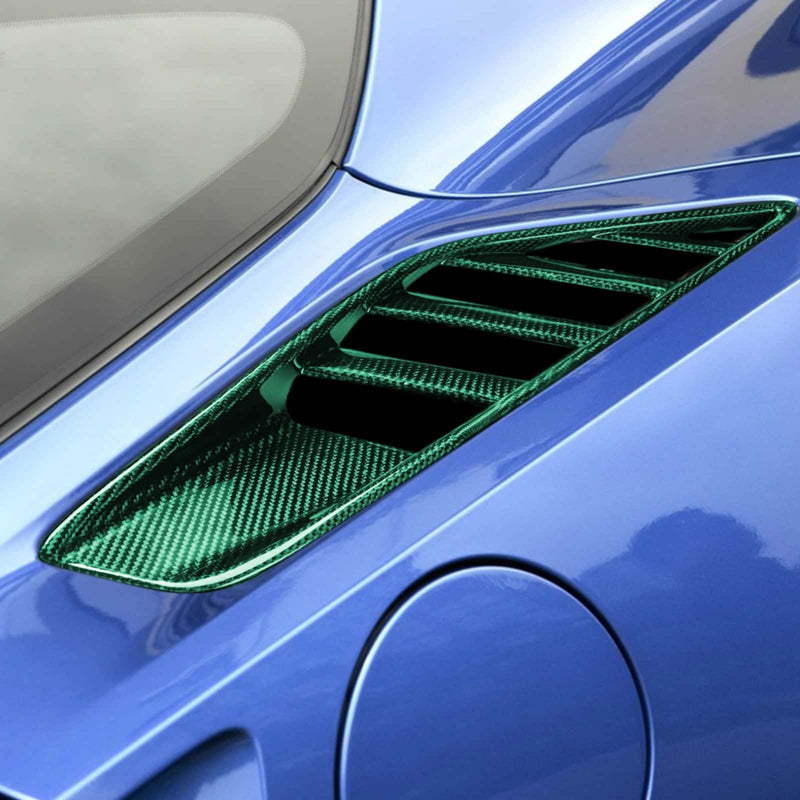 WXZOS 1SET Carbon Fiber Rear Side Intake Trim for Chevrolet Corvette C7 2014-2019