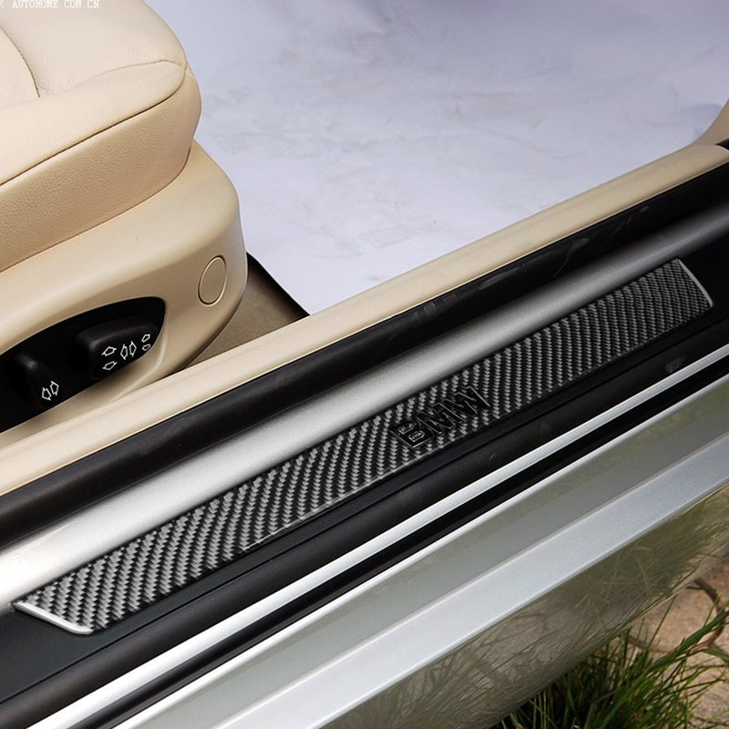 WXZOS Genuine Carbon Fiber Door Sill Plate Protector Sticker for BMW Z4 E85 2003-2008