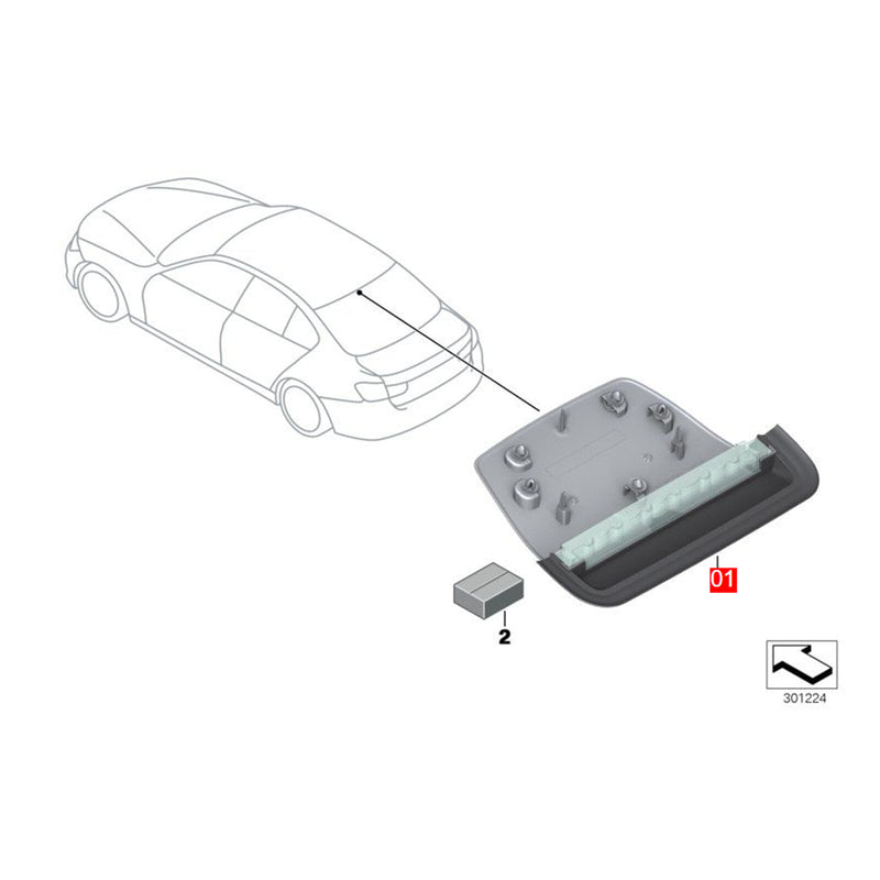WXZOS Rear Lid High-Level Third Stop Brake Light for BMW 3Series F30 Sedan 2013-2018