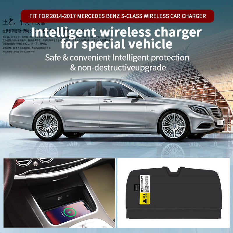 WXZOS Center Console qi Wireless Charging Pad for Mercedes-Benz W222 S-class 2014-2017