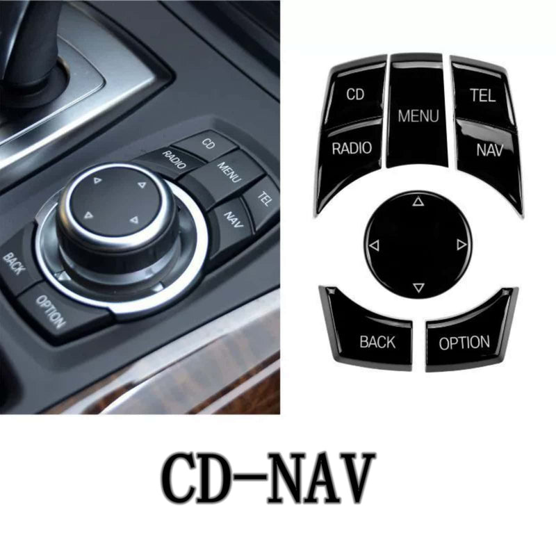 WXZOS Piano Black IDrive Multi-Media Switch Button Cover for BMW E84 X1 2013-2016