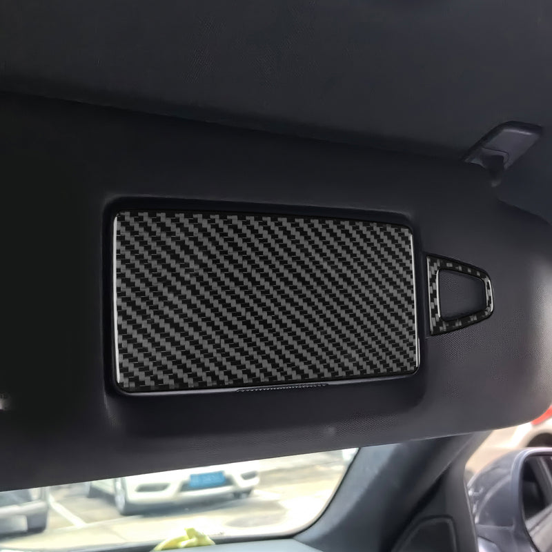 WXZOS Genuine Carbon Fiber Vanity Mirror Trim for Mercedes-Benz W206 C-class 2022-2024