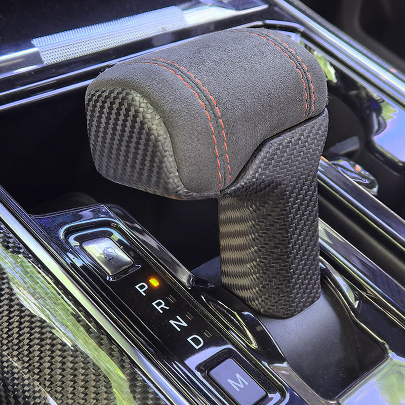 WXZOS Suede Leather Gear Shift Knob Cover Replacement for Ford F-150 2021-2024