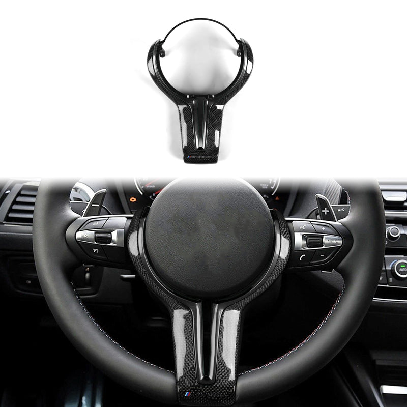 WXZOS Genuine Carbon Fiber Steering Wheel Replacement Cover for BMW F10 M5 2011-2016