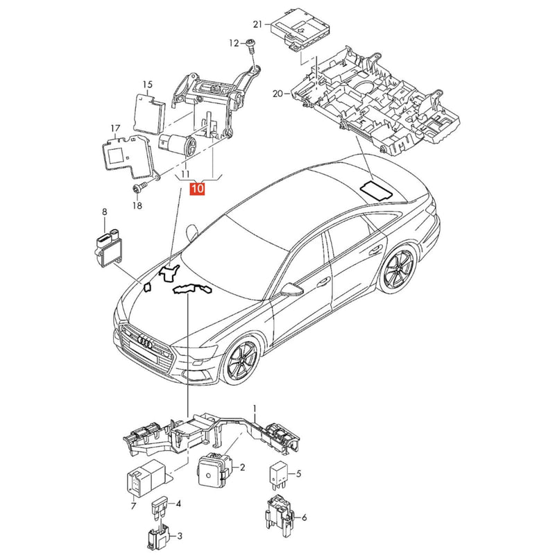 WXZOS PTD Positive Distributor Jump Start Connector Assly for Audi A6 C8 S6 2019-2025
