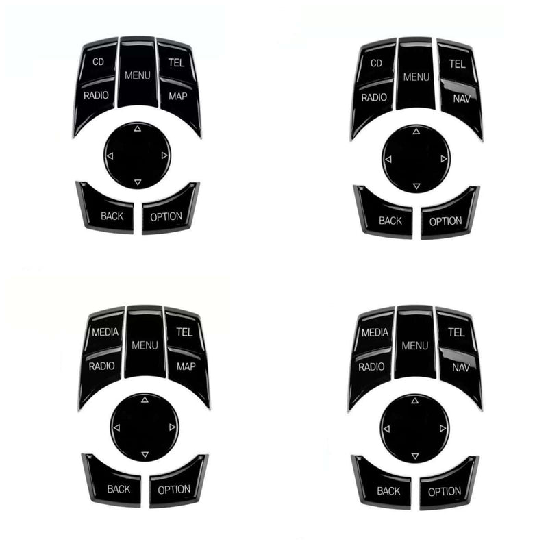 WXZOS Piano Black IDrive Multi-Media Switch Button Cover for BMW E84 X1 2013-2016