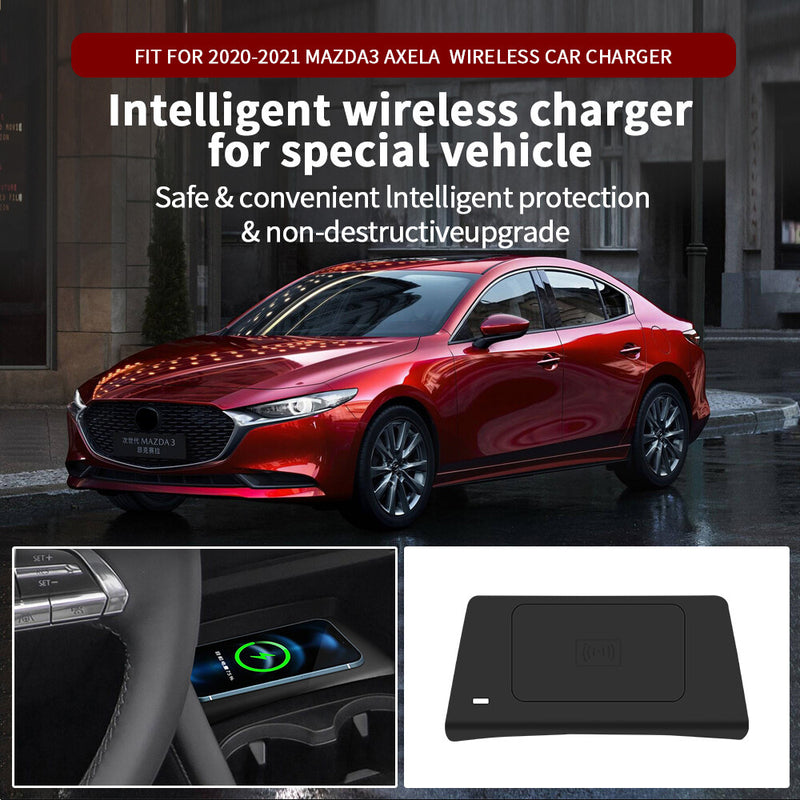 WXZOS Front Center Console Wireless Fast Charging Pad for Mazda 3 2020-2021