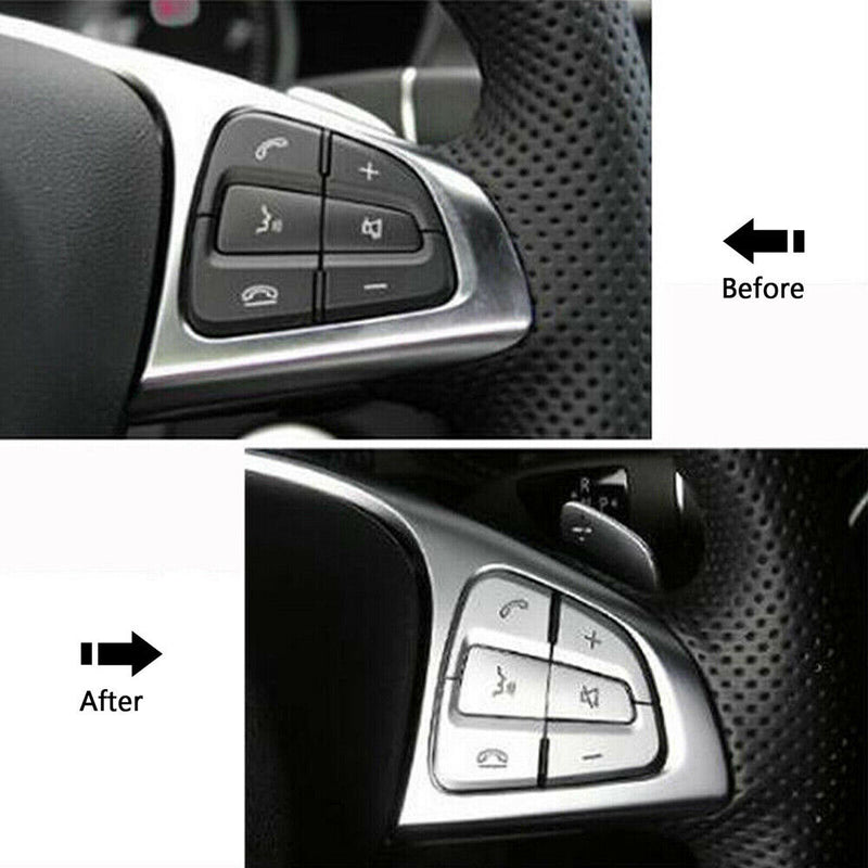 Silver Steering Wheel Button Cover Trim for MercedesBenz 2015+ C Class GLC