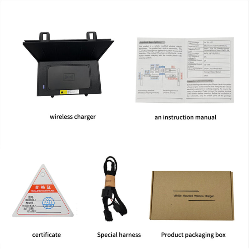 WXZOS Front Center Console Wireless Fast Charging Pad for Mazda CX-5 2019-2022