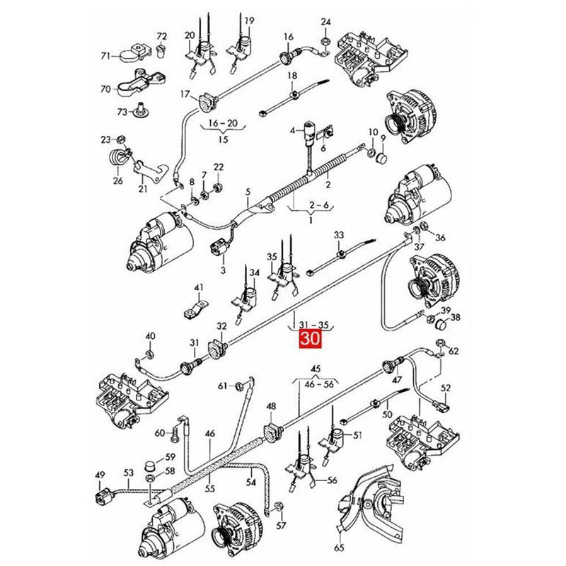 Sale Alternator Starter Battery Cable Wiring Harness for Audi A6 C6 2.0T 2005-11