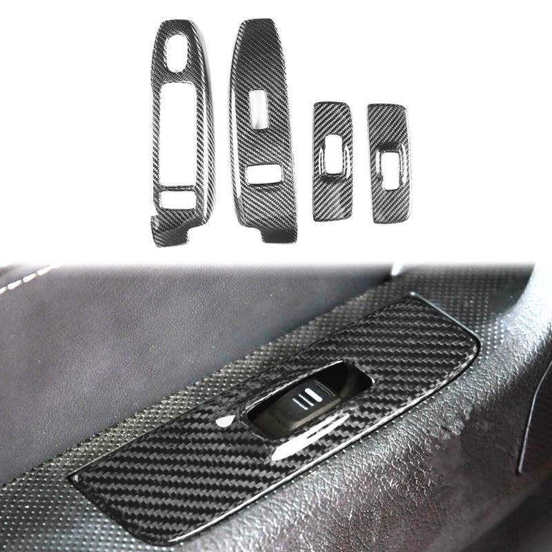 WXZOS Genuine Carbon Fiber Power Window Switch Bezel Cover for Hummer H3 2007-2010