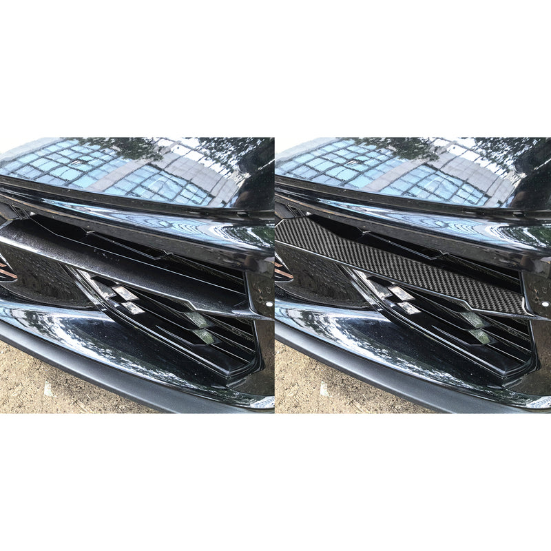 WXZOS Genuine Carbon Fiber Front Intake Vents Trim for Chevrolet Corvette C8 2020-2024