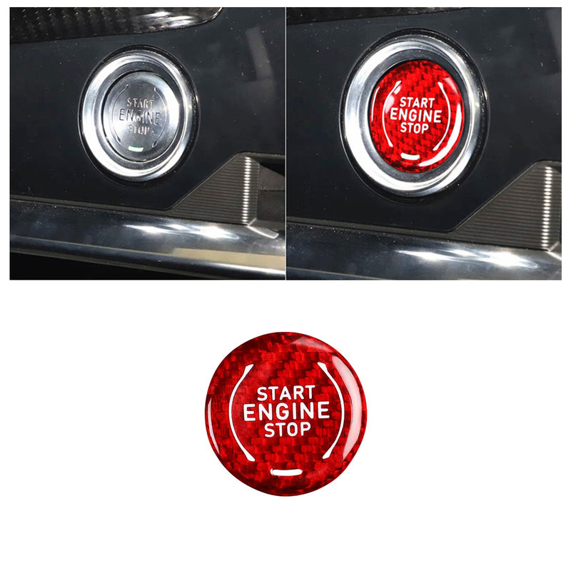 WXZOS Carbon Engine Start-Stop Switch Button Trim for Chevrolet Corvette C8 2020-2024