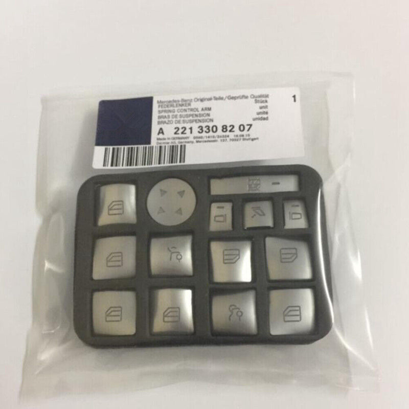 Car Window Mirror Button Cover Trim 14Pcs For Mercedes-Benz A B C E ML GL 2015+