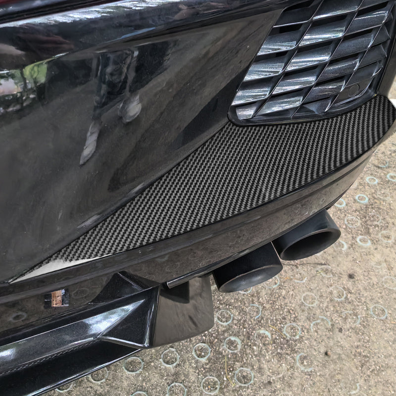WXZOS Genuine Carbon Fiber Rear Bumper Vent Trim for Chevrolet Corvette C8 2020-2024
