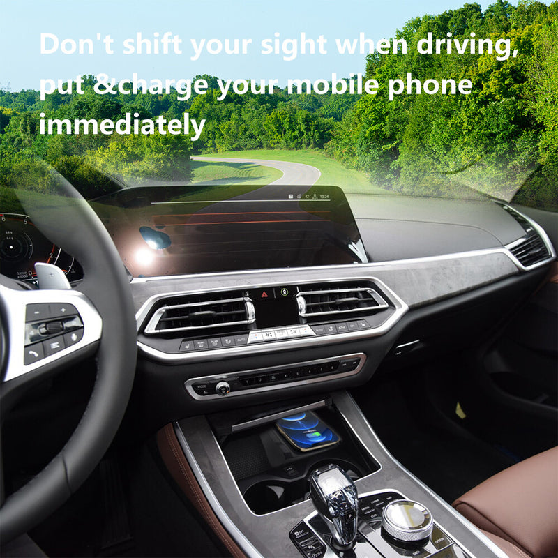 WXZOS Center Console Phone Wireless Fast Charging Pad for BMW X6 G06 F96 2019-2020