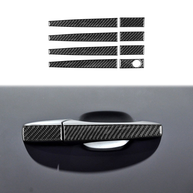 WXZOS Genuine Carbon Fiber RExterior Door Handle Trim for Dodge Durango 2011-2019