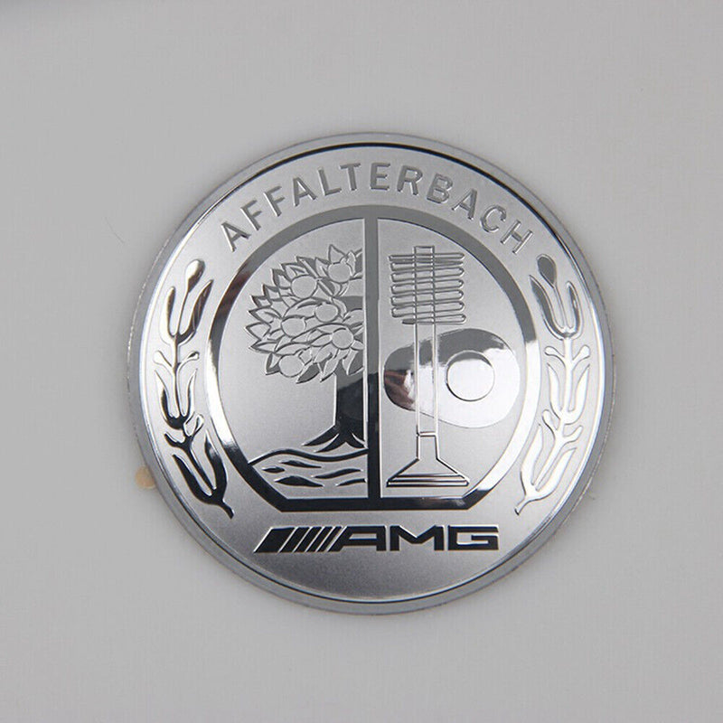 Silver 52mm 3D Steering Wheel Logo Cover Trim Fit for Mercedes Benz AMG