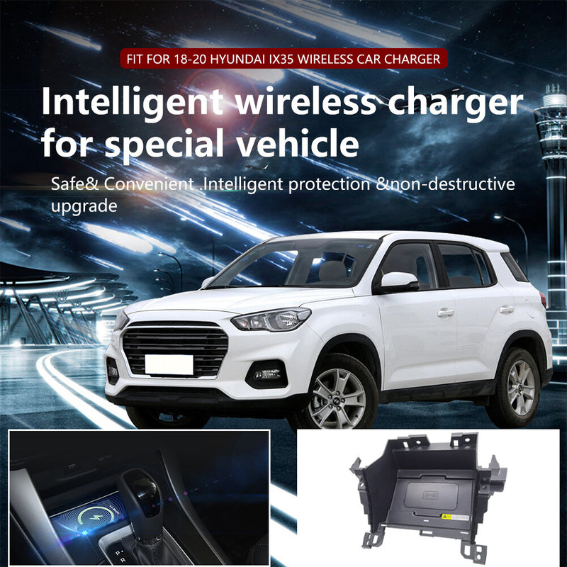 WXZOS Center Console Phone Wireless Fast Charging Pad for Hyundai ix35 2018-2019