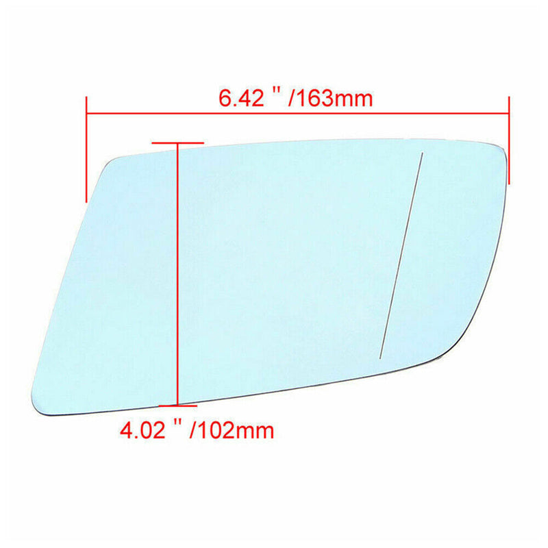 Blue Left 51167065081 Heated Wing Electric Mirror Glass For BMW E60 E61 03-09