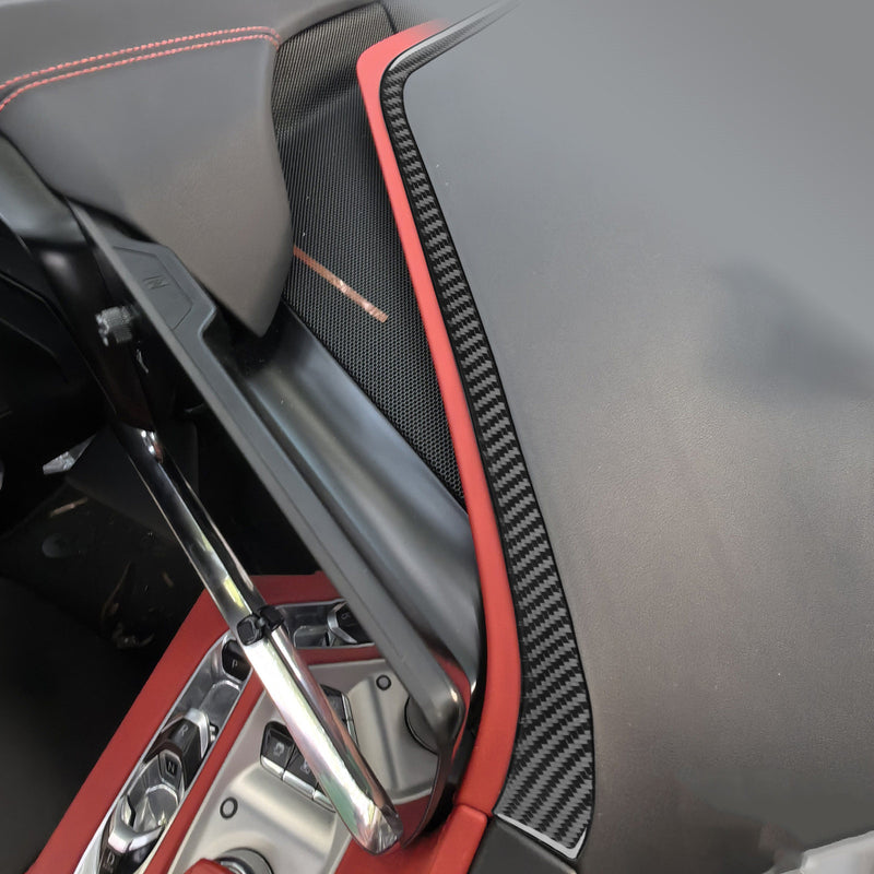 WXZOS Genuine Carbon Fiber Dashboard Top Pad Trim for Chevrolet Corvette C8 2020-2024