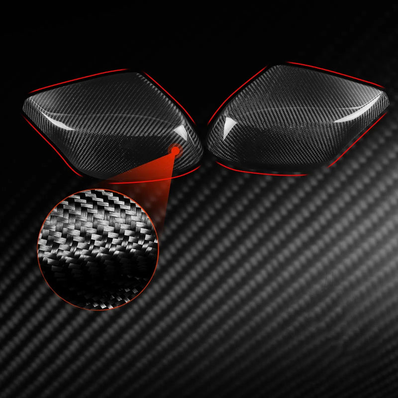 WXZOS Dry Carbon Fiber Side View Wing Mirrors Trim for Chevrolet Corvette C8 2020-2025